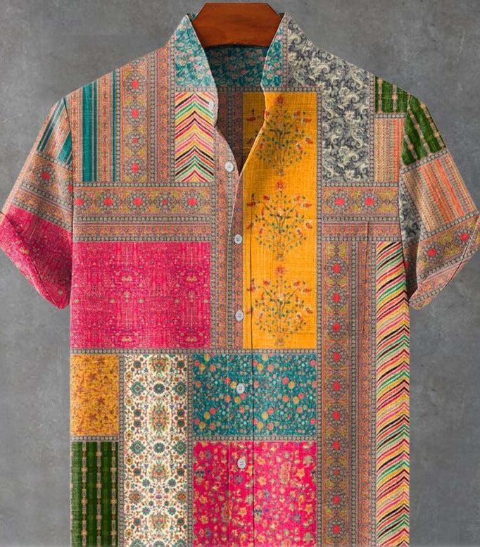 Fashionable Hawaiian Beach-Style Printed Shirt for Men