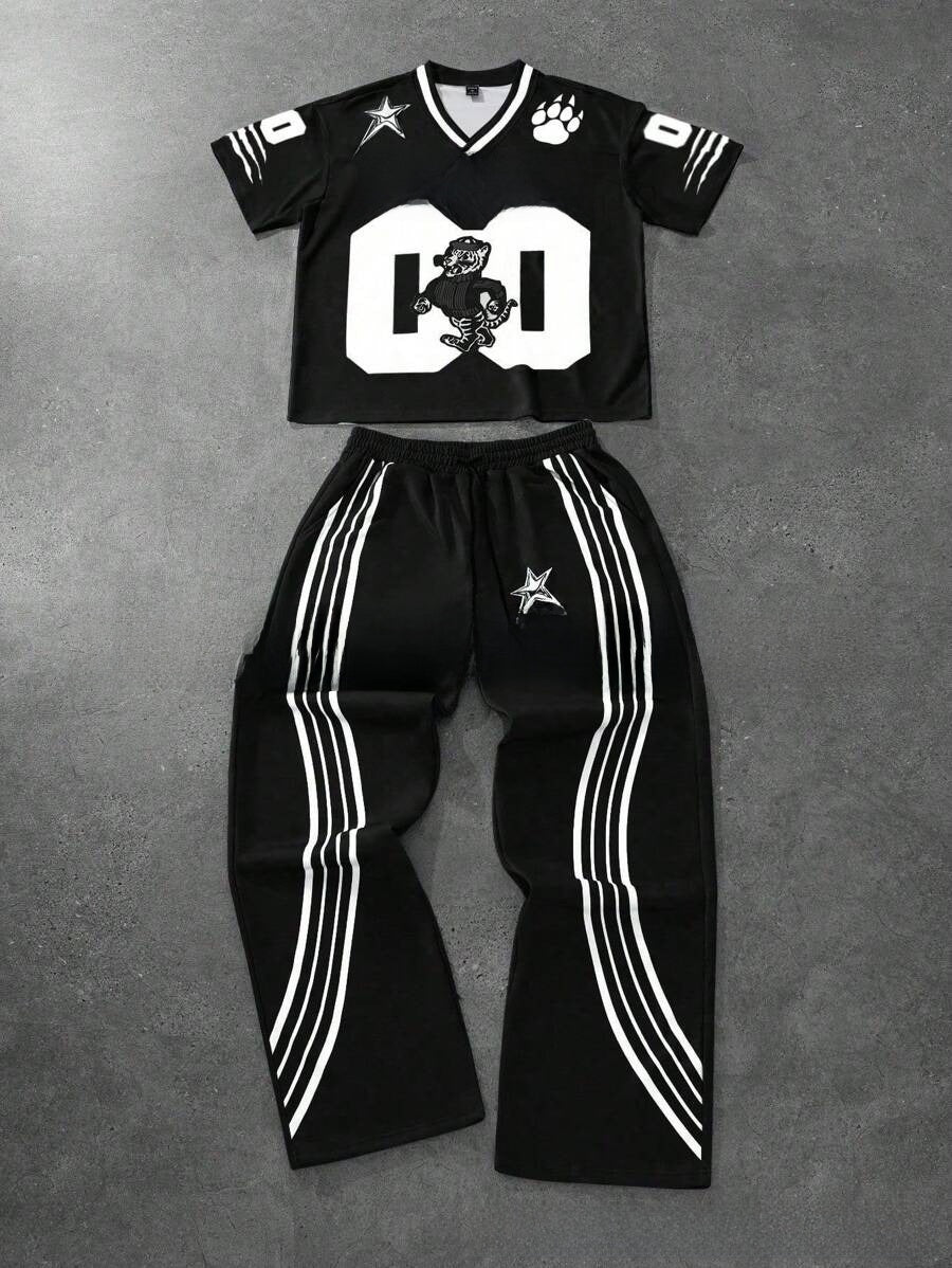 Fashionable high street printed sports outfit