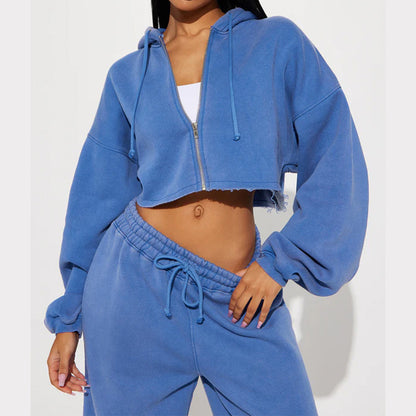 Fashionable long-sleeve sporty casual hoodie