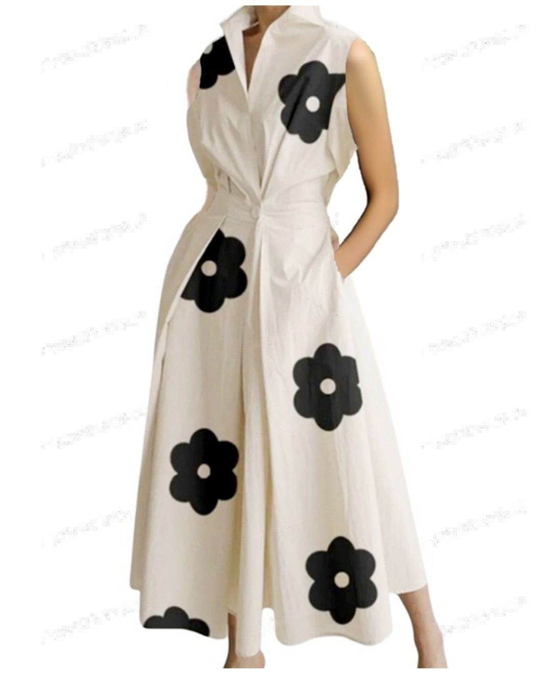 Fashionable loose dress with a wide hem