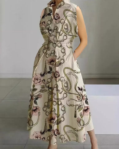 Fashionable loose dress with a wide hem