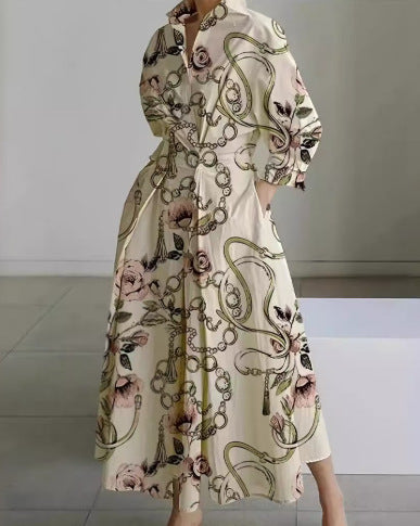 Fashionable loose dress with a wide hem