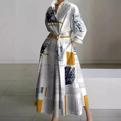 Fashionable loose dress with a wide hem