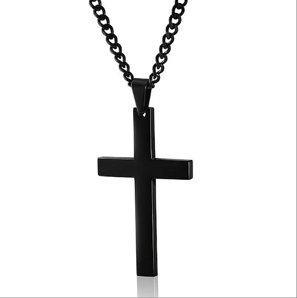 Fashionable Men's Cross Necklace – Stainless Steel Chain Cross Pendant