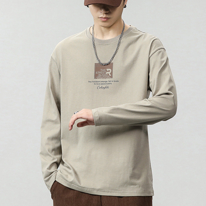 Fashionable printed long-sleeved T-shirt