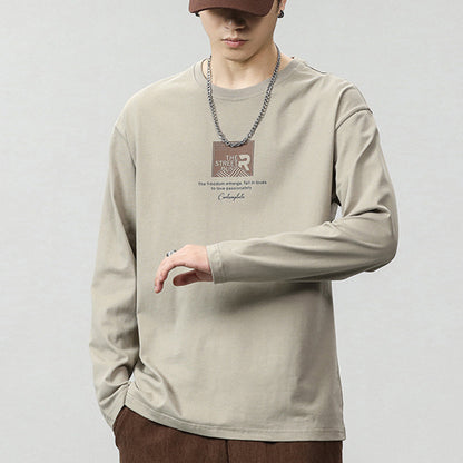 Fashionable printed long-sleeved T-shirt