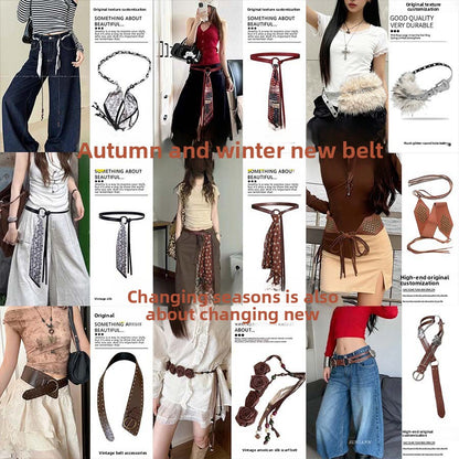Fashionable Silk Scarf Waist Belt