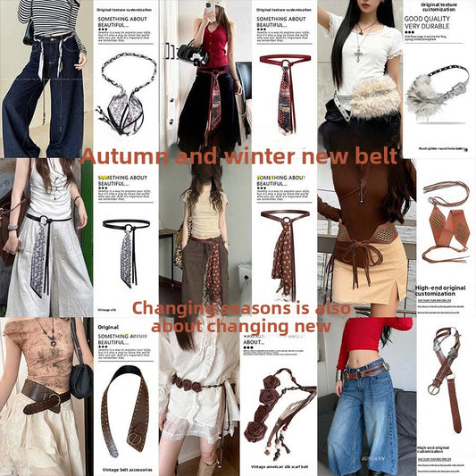 Fashionable Silk Scarf Waist Belt