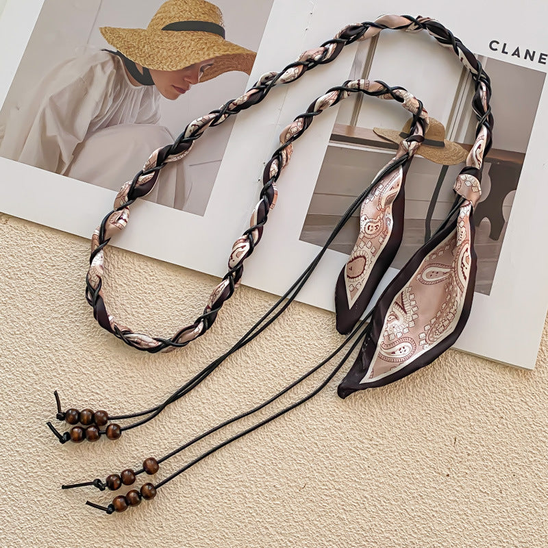 Fashionable Silk Scarf Waist Belt