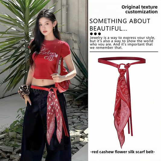 Fashionable Silk Scarf Waist Belt