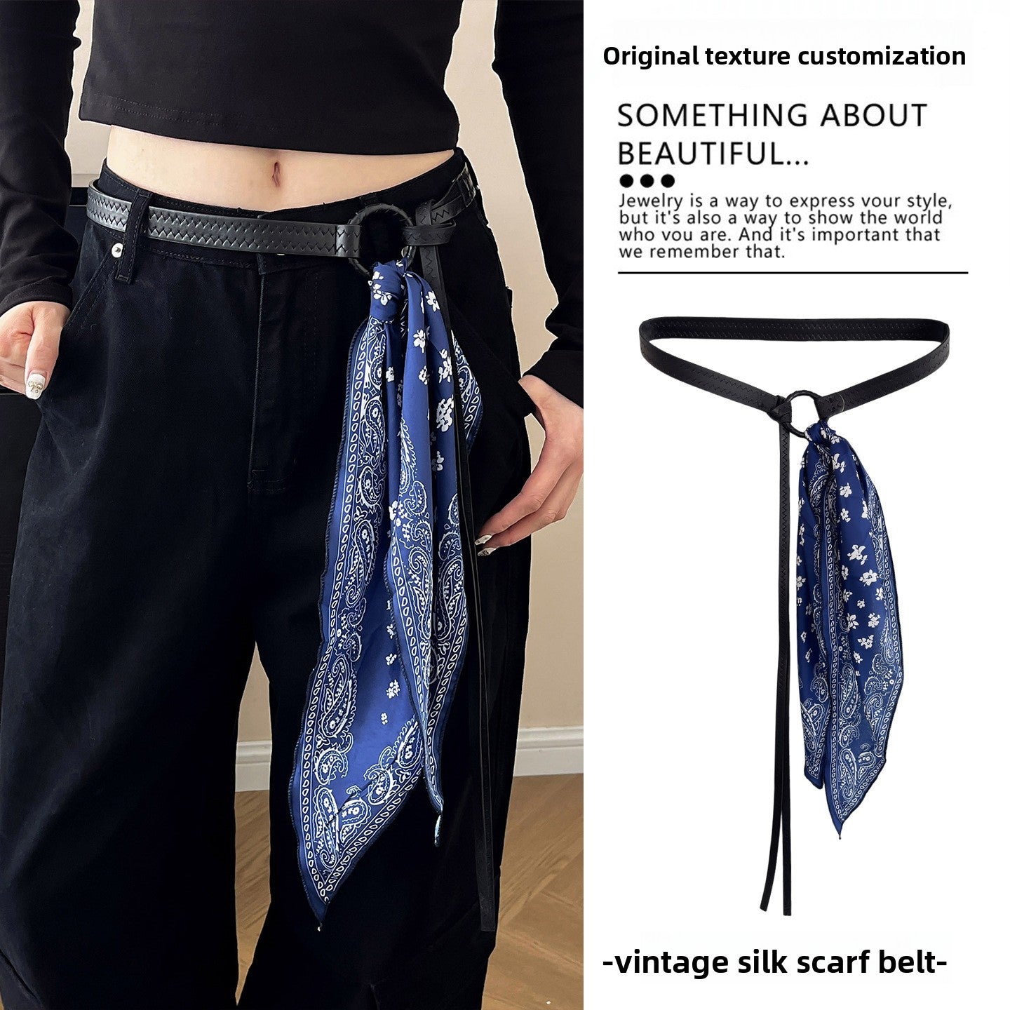 Fashionable Silk Scarf Waist Belt