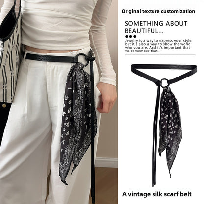 Fashionable Silk Scarf Waist Belt