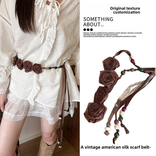 Fashionable Silk Scarf Waist Belt
