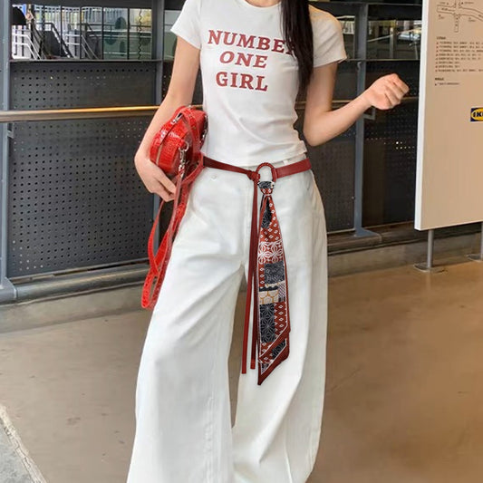 Fashionable Silk Scarf Waist Belt