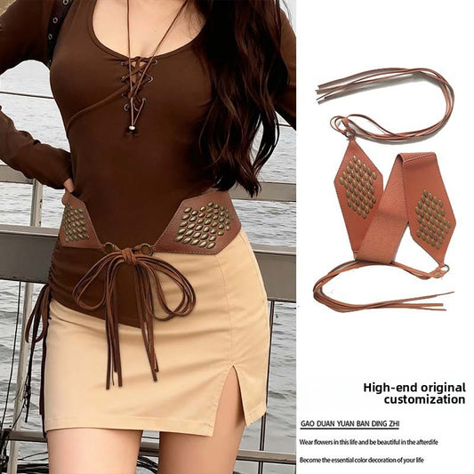 Fashionable Silk Scarf Waist Belt