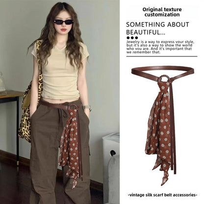 Fashionable Silk Scarf Waist Belt