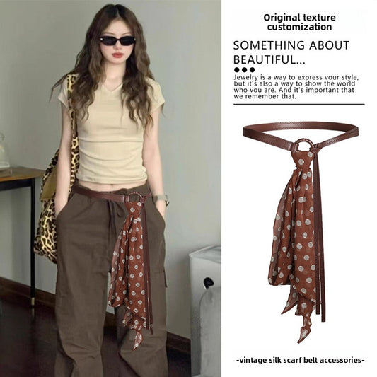 Fashionable Silk Scarf Waist Belt