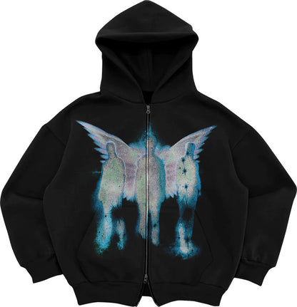 Fashionable street hooded sweatshirt