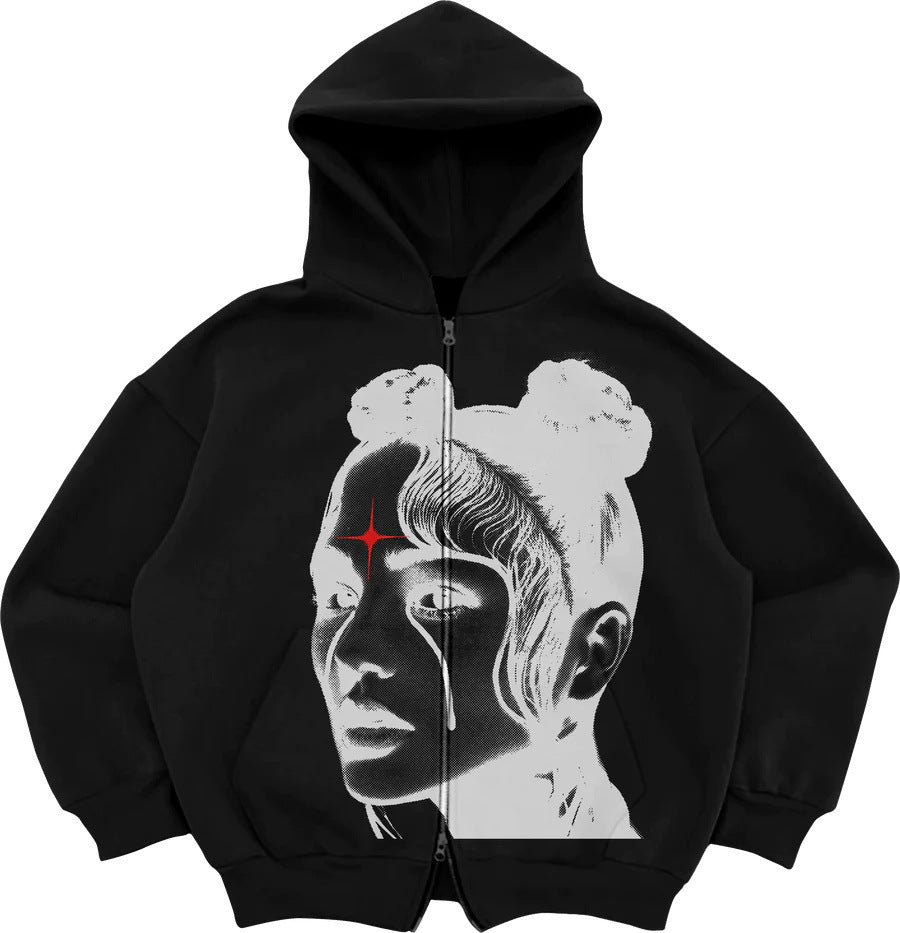 Fashionable street hooded sweatshirt