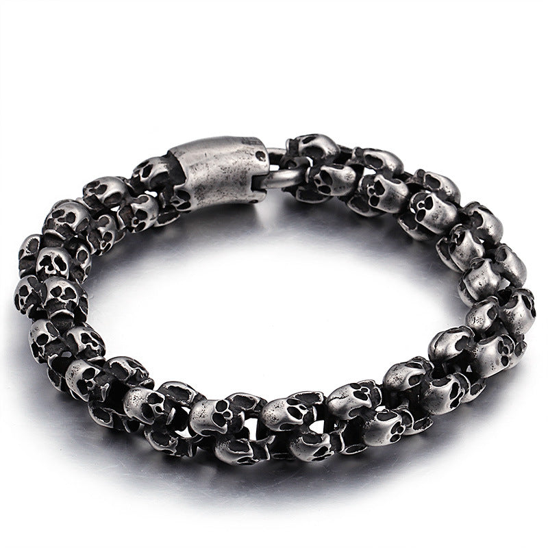 Fashionable titanium steel skull bracelet