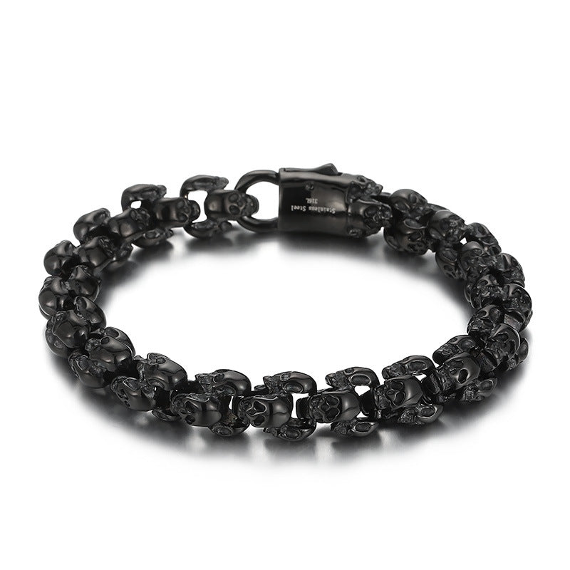Fashionable titanium steel skull bracelet