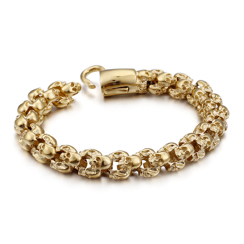 Fashionable titanium steel skull bracelet