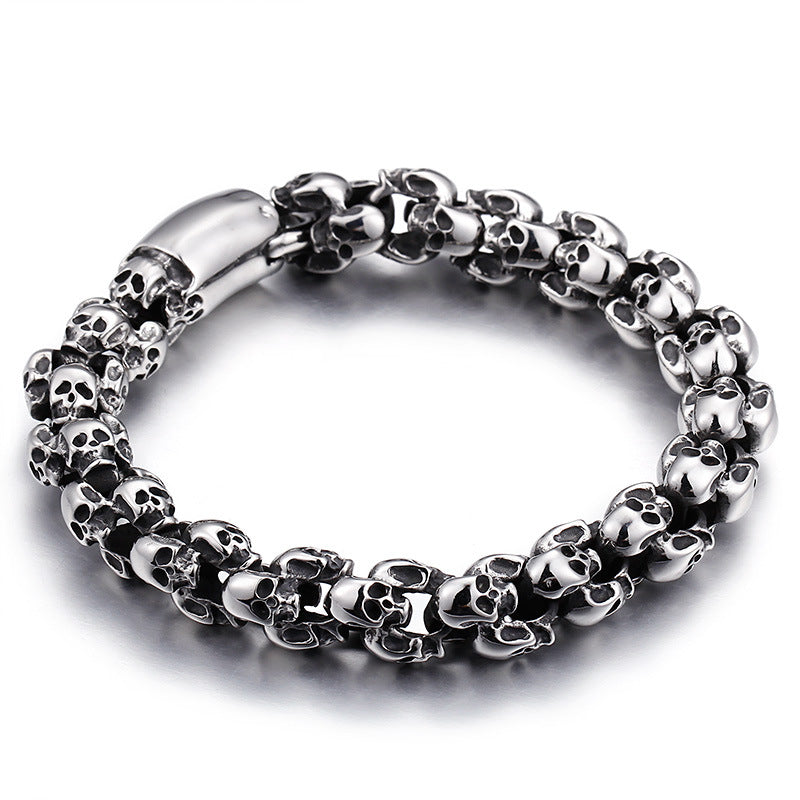 Fashionable titanium steel skull bracelet