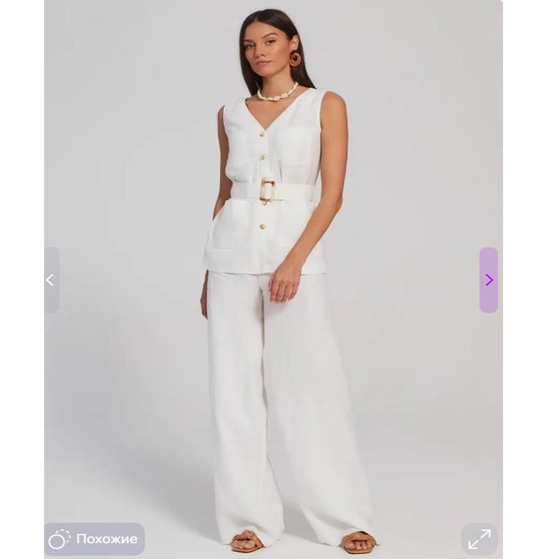 Fashionable vest and long pants