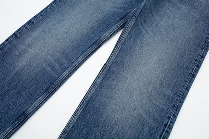 Fashionable wide-leg mid-waist long jeans for women