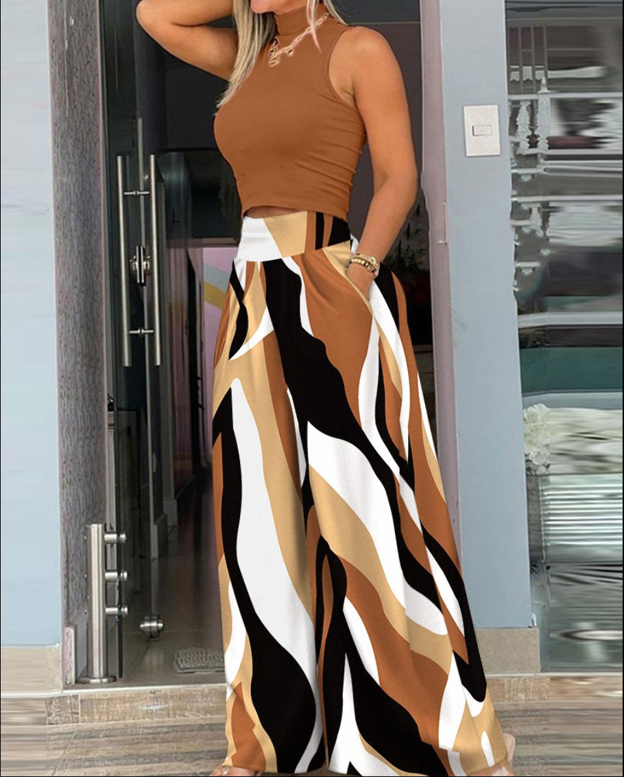 Fashionable women's wear with vests and trousers
