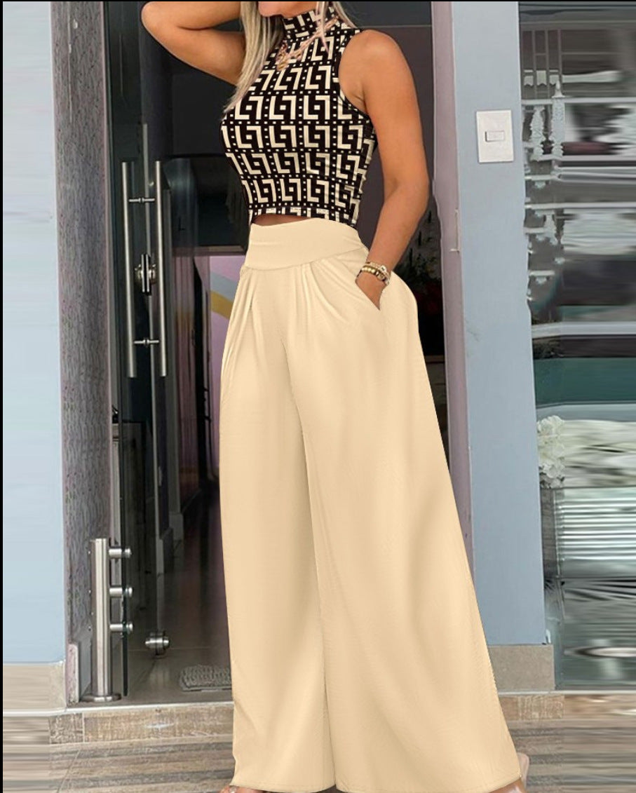 Fashionable women's wear with vests and trousers