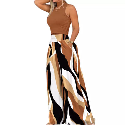 Fashionable women's wear with vests and trousers