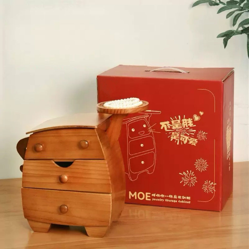 Fat and plump solid wood storage box