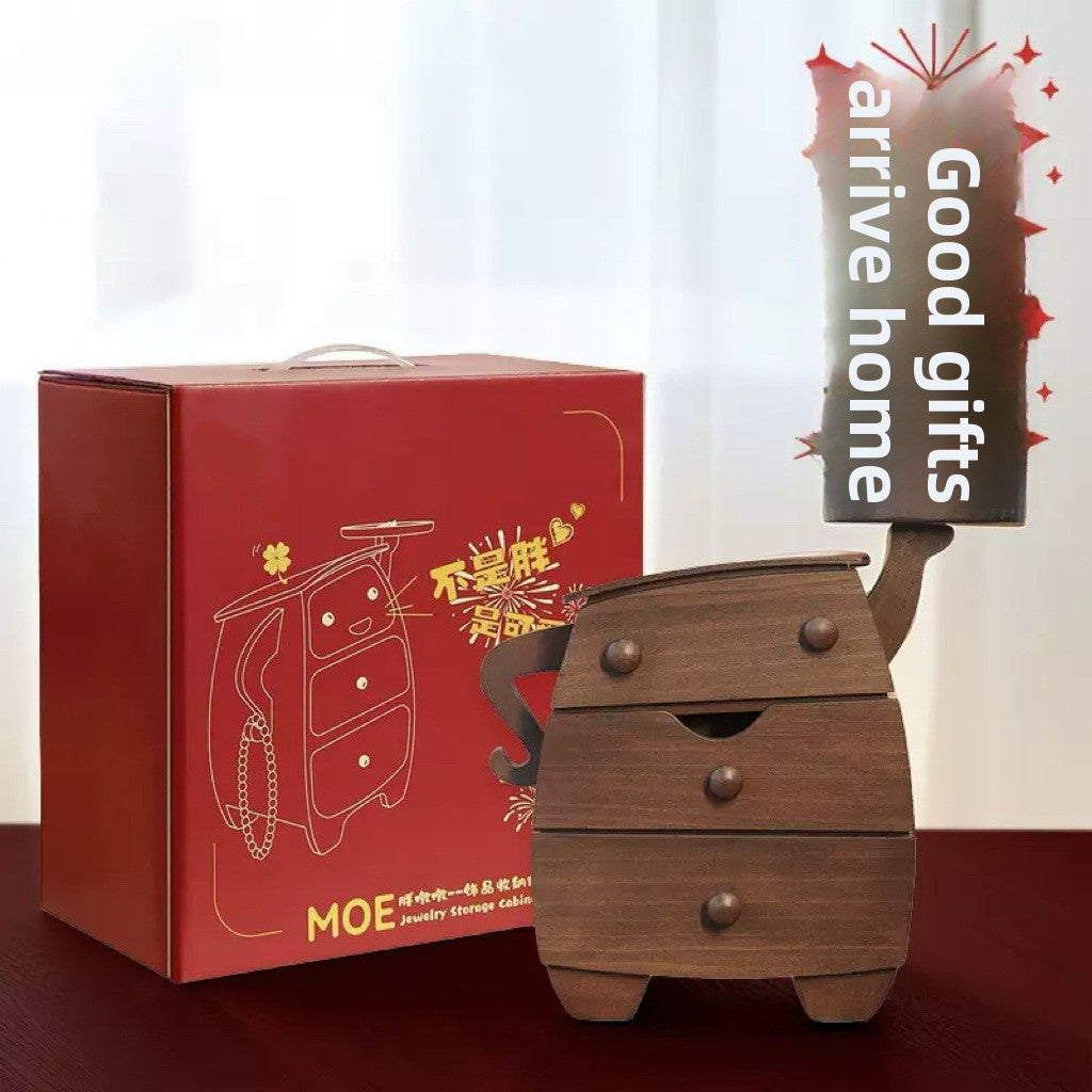 Fat and plump solid wood storage box
