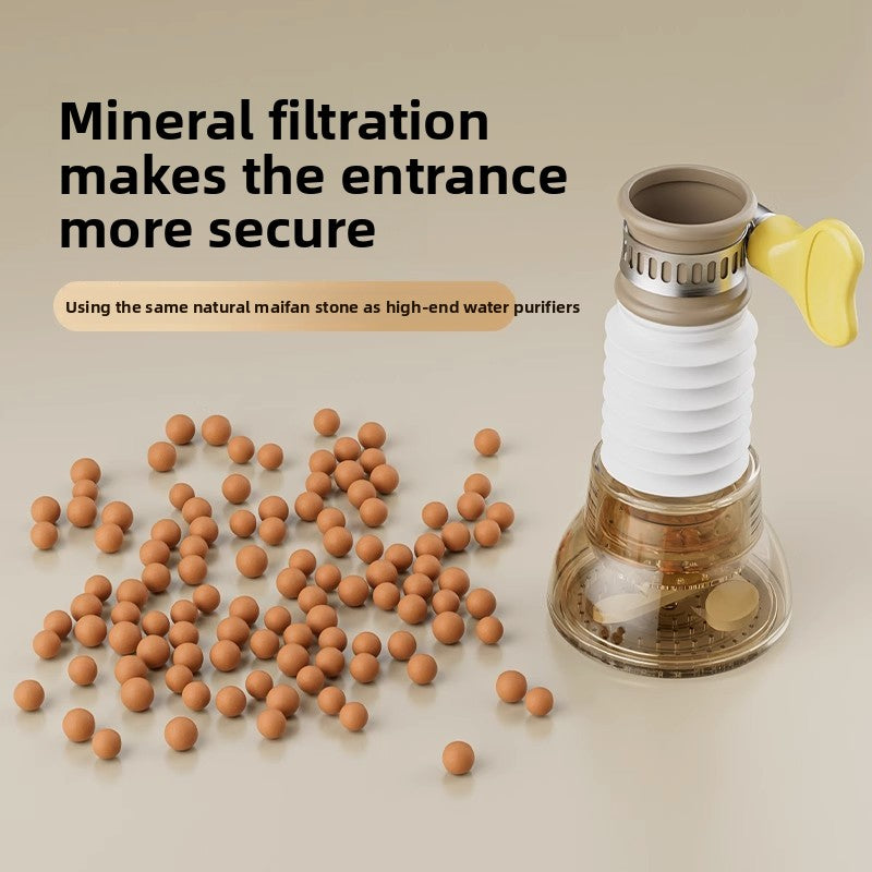 Faucet-mounted rotating dish drainer