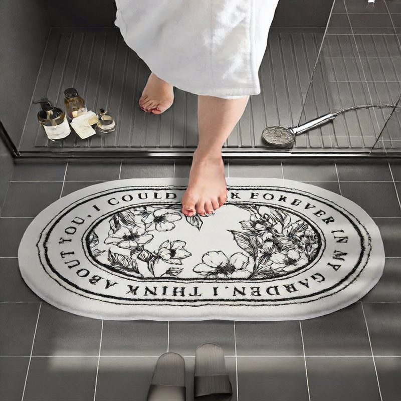 Faux cashmere bathroom floor mat