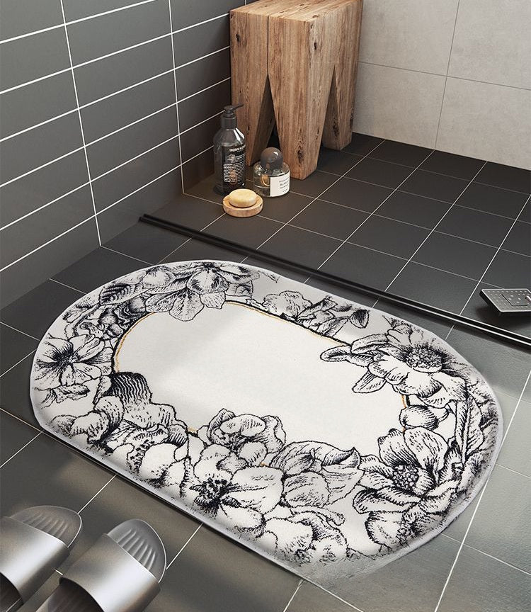 Faux cashmere bathroom floor mat