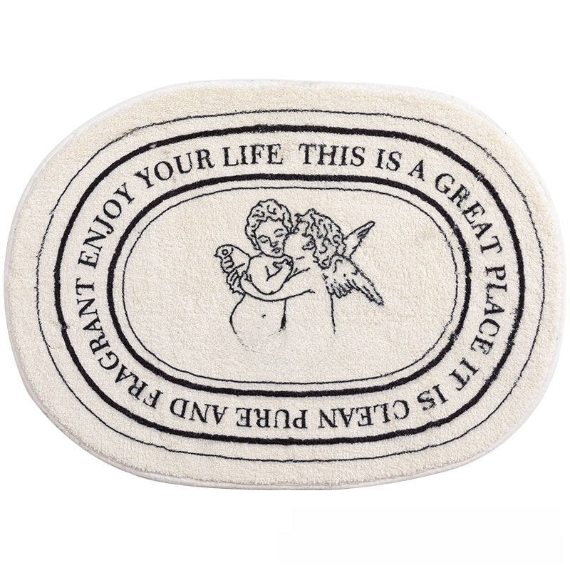 Faux cashmere bathroom floor mat