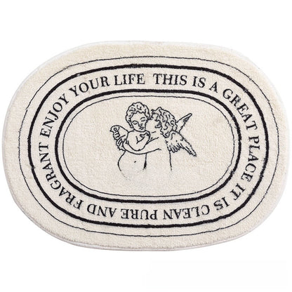 Faux cashmere bathroom floor mat