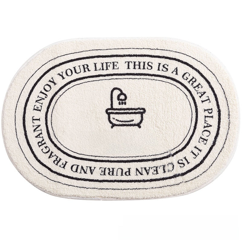 Faux cashmere bathroom floor mat