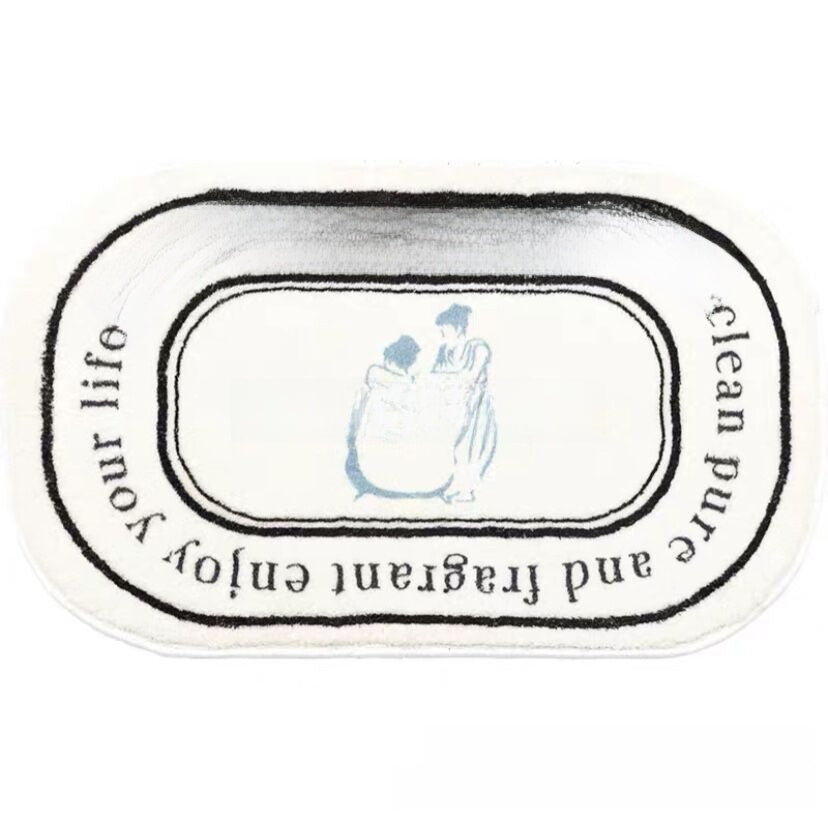 Faux cashmere bathroom floor mat