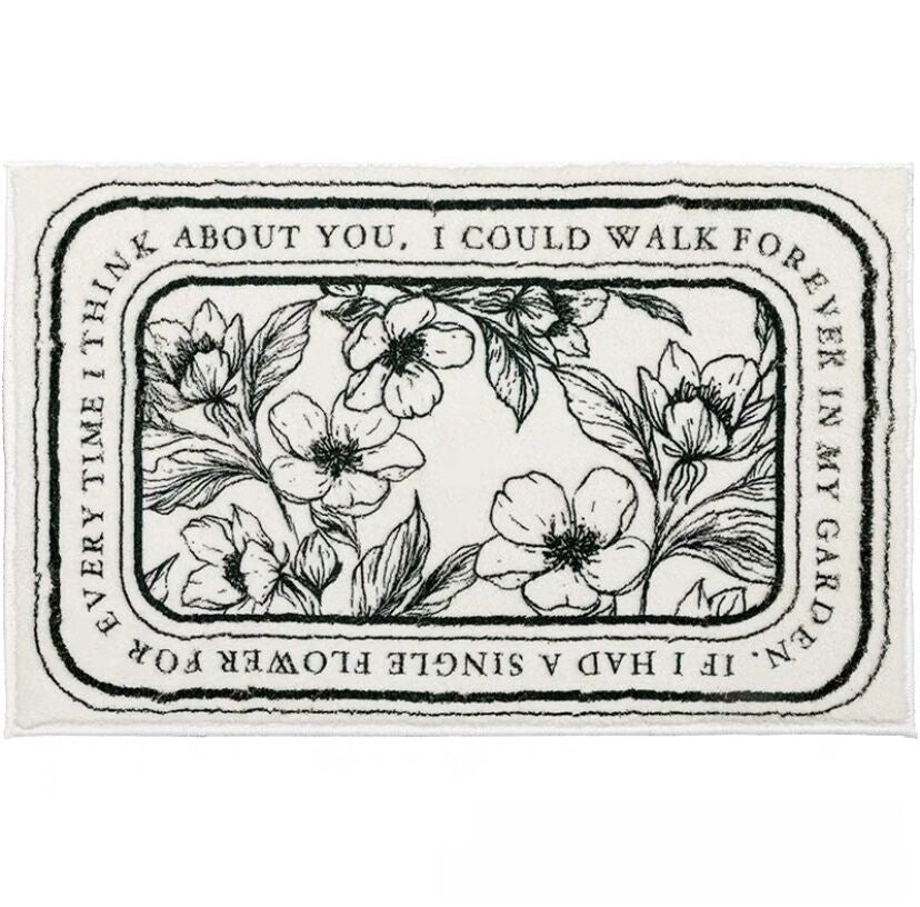 Faux cashmere bathroom floor mat