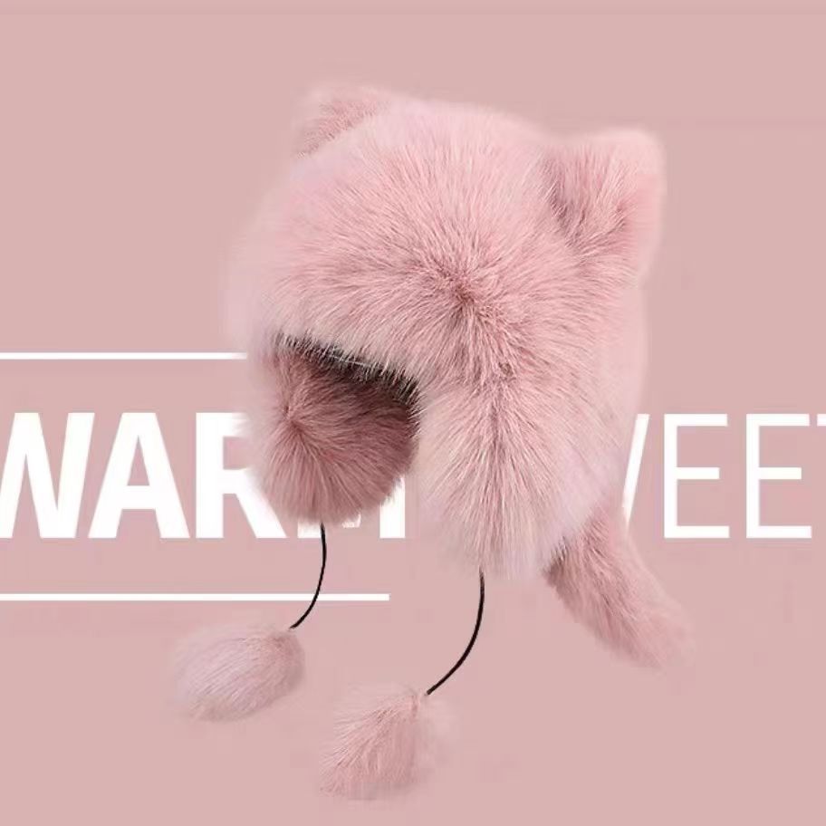 Faux Fox Fur Cat Ear Winter Hat