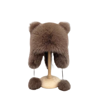 Faux Fox Fur Cat Ear Winter Hat