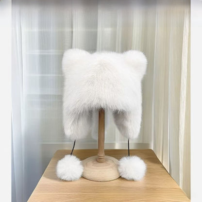 Faux Fox Fur Cat Ear Winter Hat