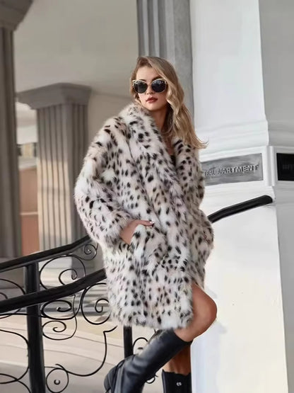 Faux fox fur coat
