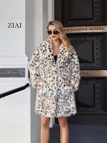 Faux fox fur coat