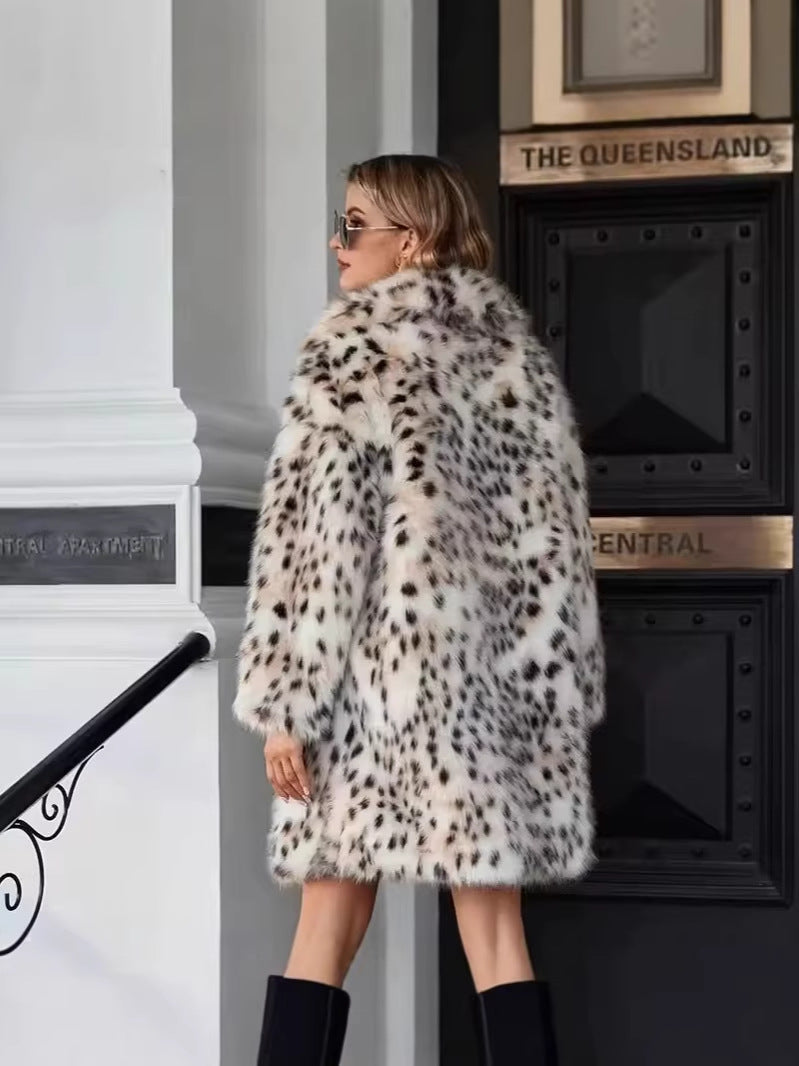 Faux fox fur coat