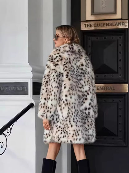 Faux fox fur coat