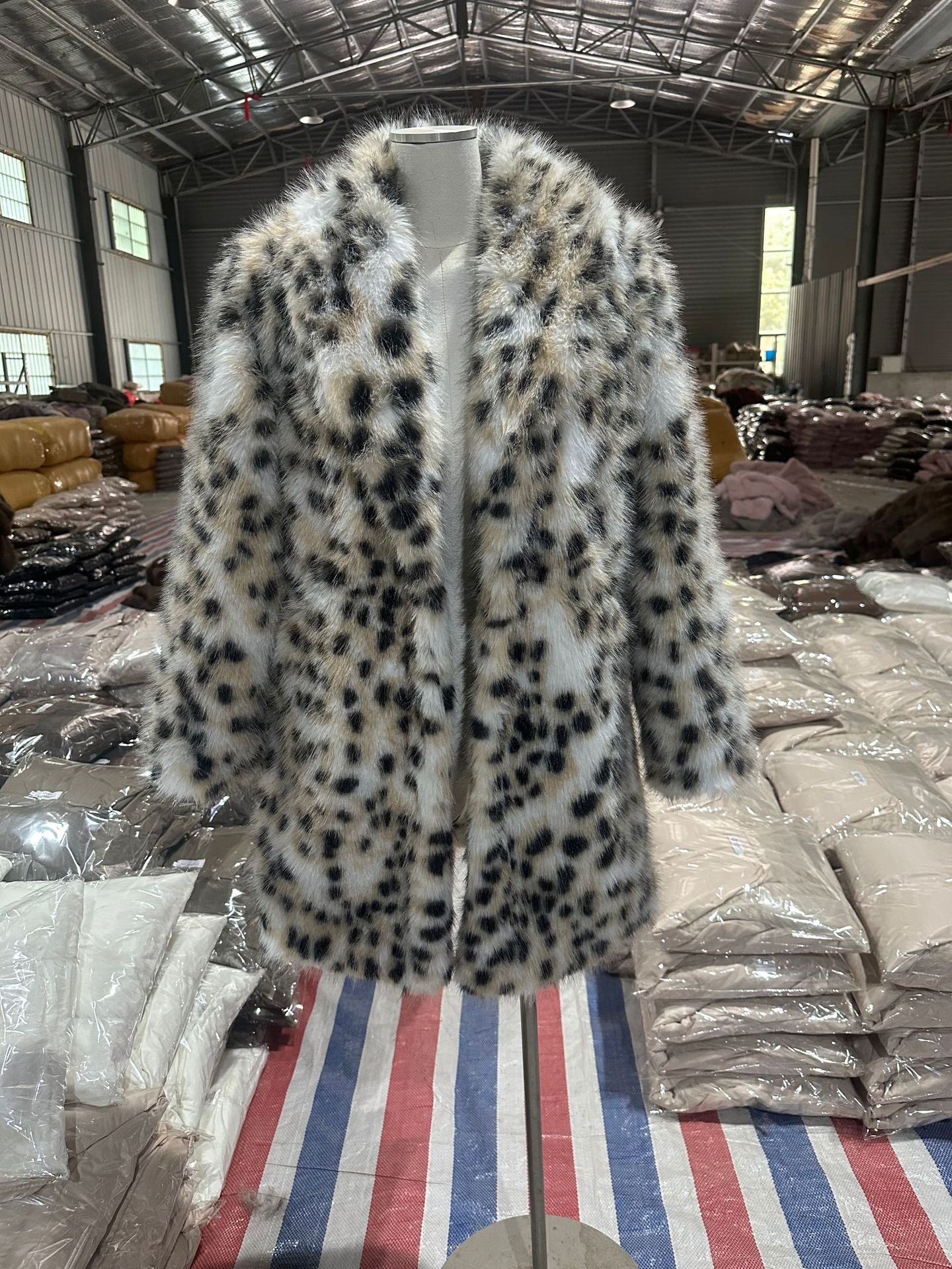 Faux fox fur coat